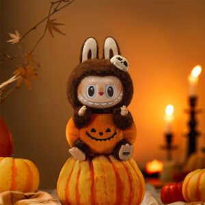 LABUBU Happy Halloween Party Series-Sitting Pumpkin Vinyl Plush Pendant - Image 3